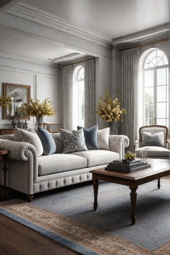 Traditional Living Room with French Country Style