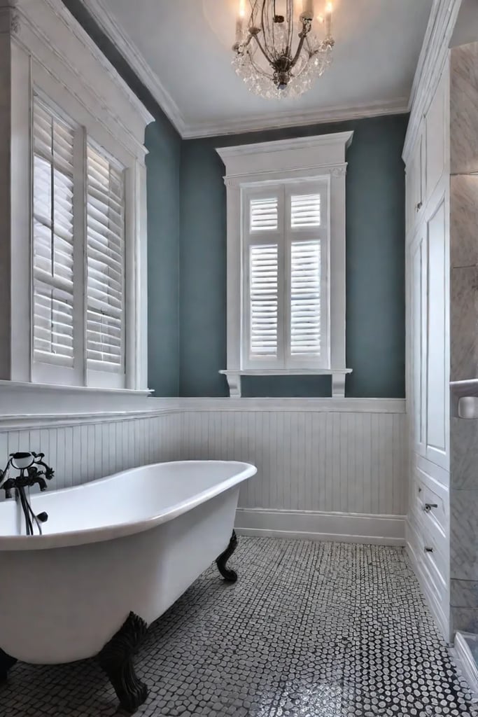 Traditional bathroom with elegant lighting