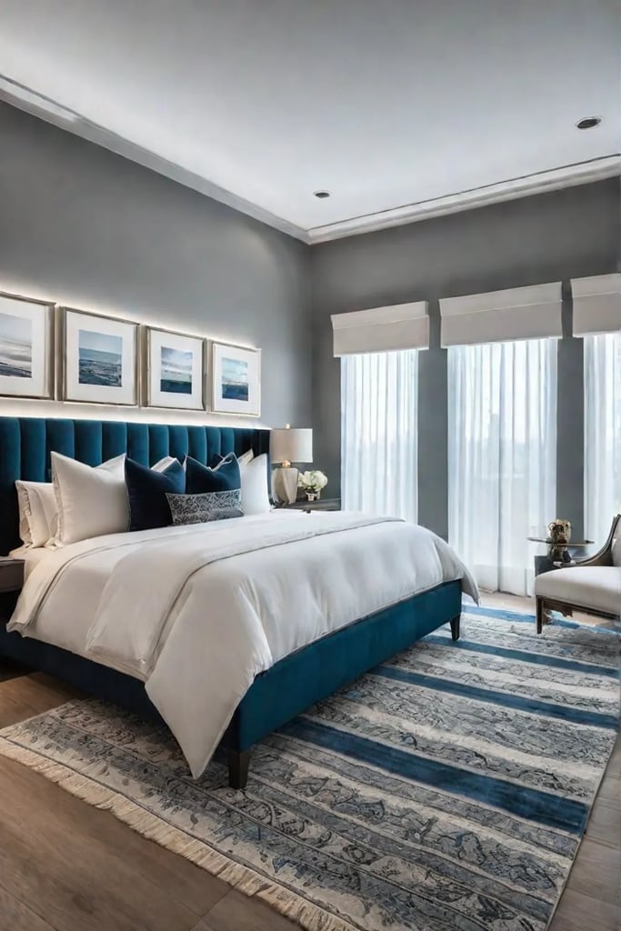 Tranquil bedroom scene with a defined sleeping area