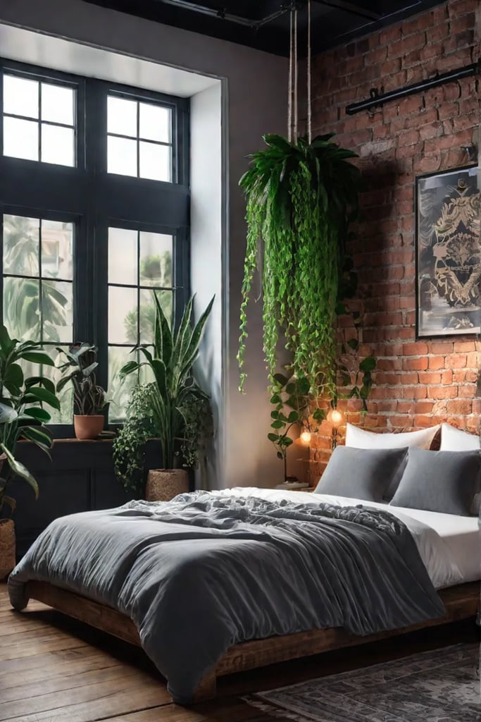 Balanced bedroom with mixed design elements