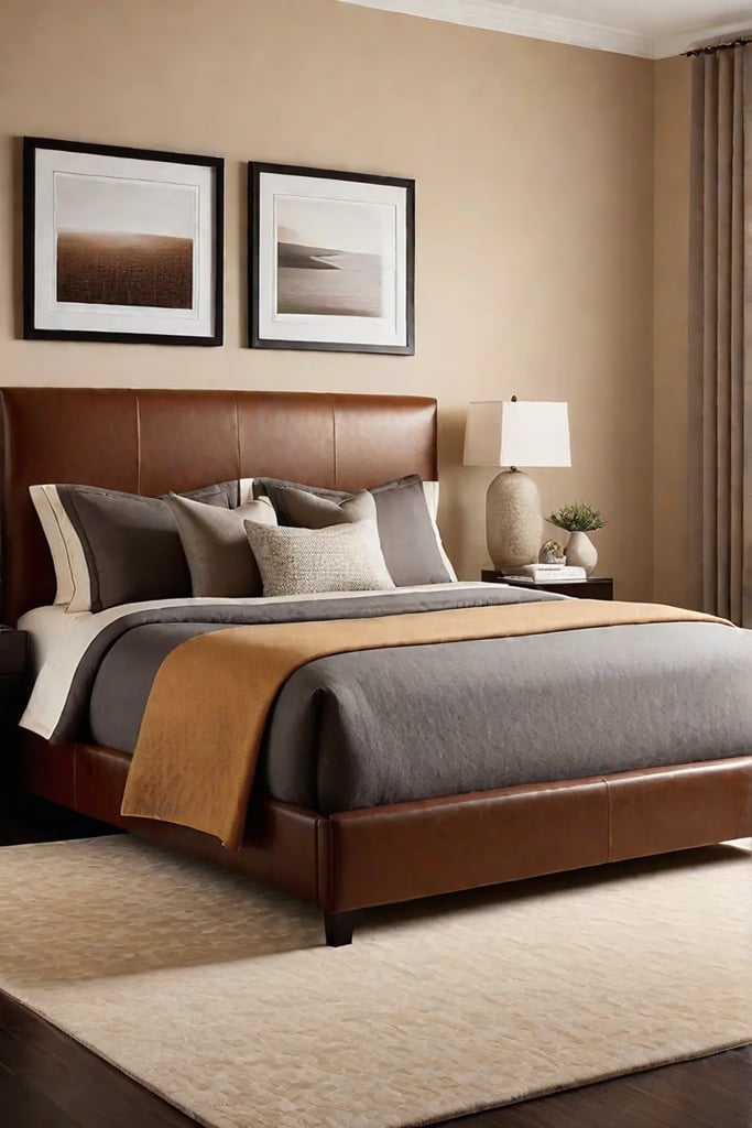 Beige and brown bedroom with a relaxing vibe