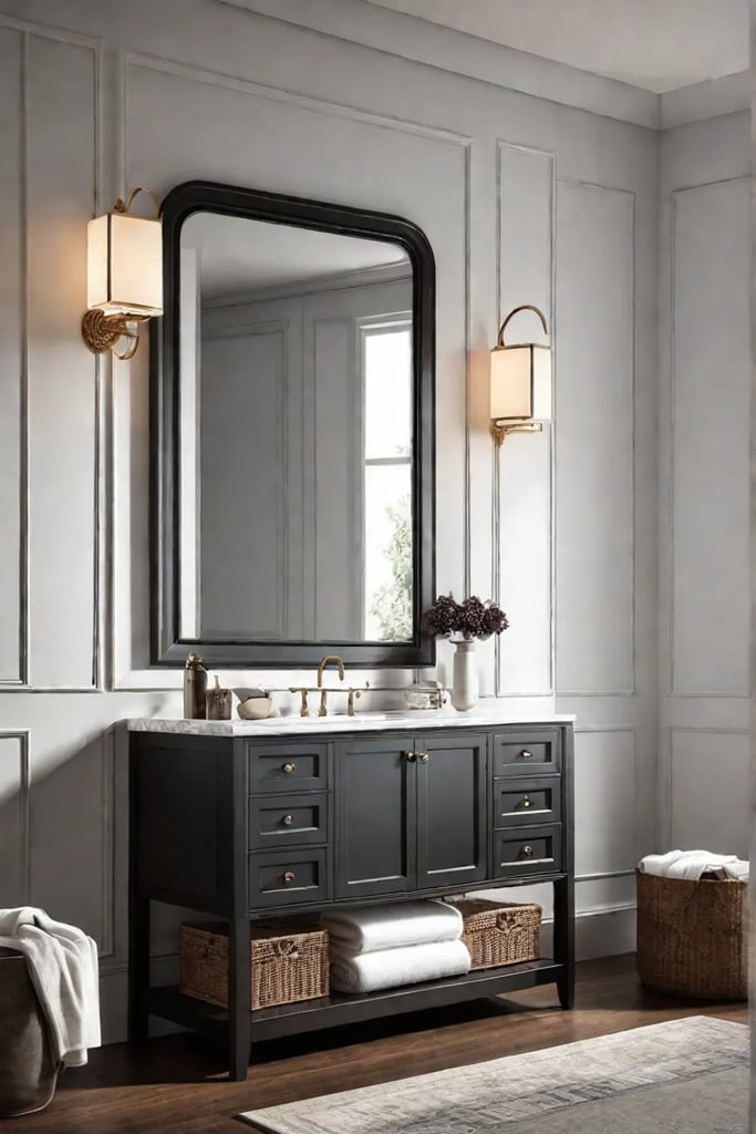 Bright bathroom antique vanity