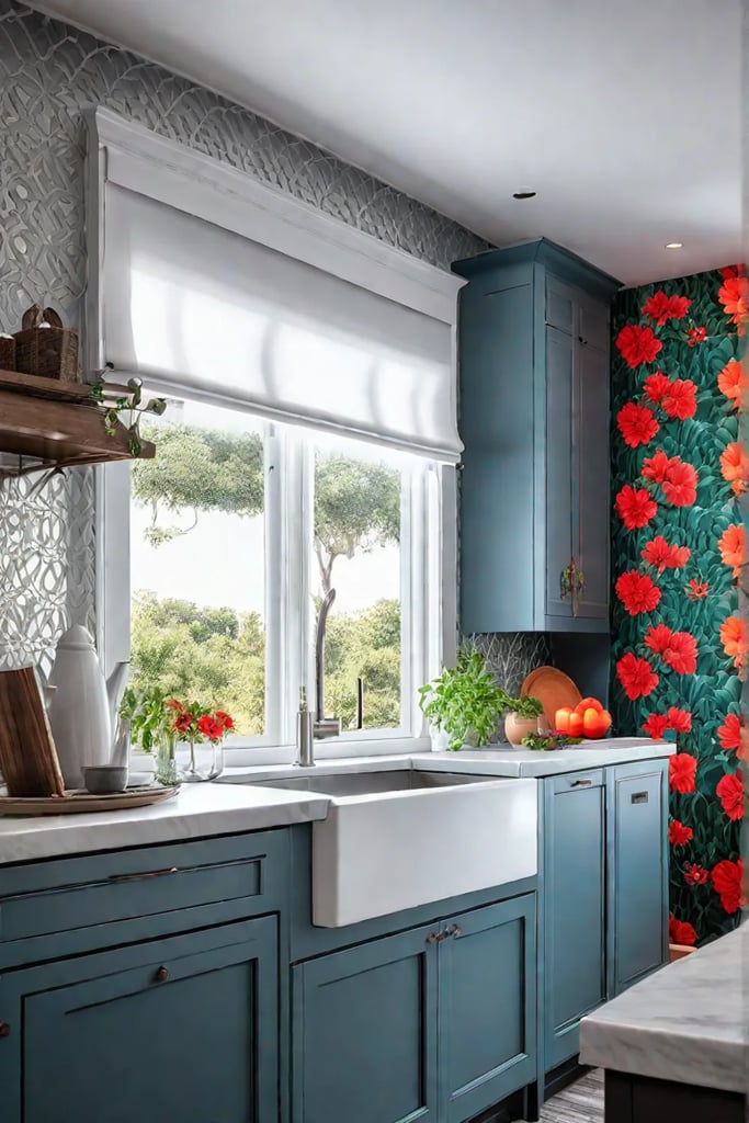 Bright space with a colorful and cheerful accent wall