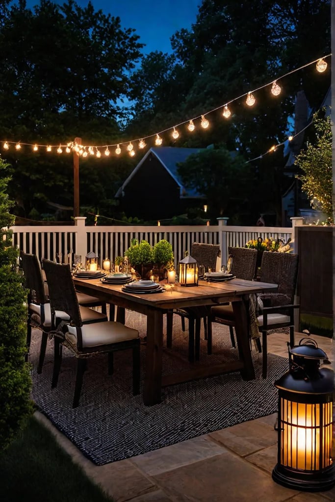 Budgetfriendly backyard ambiance with string lights