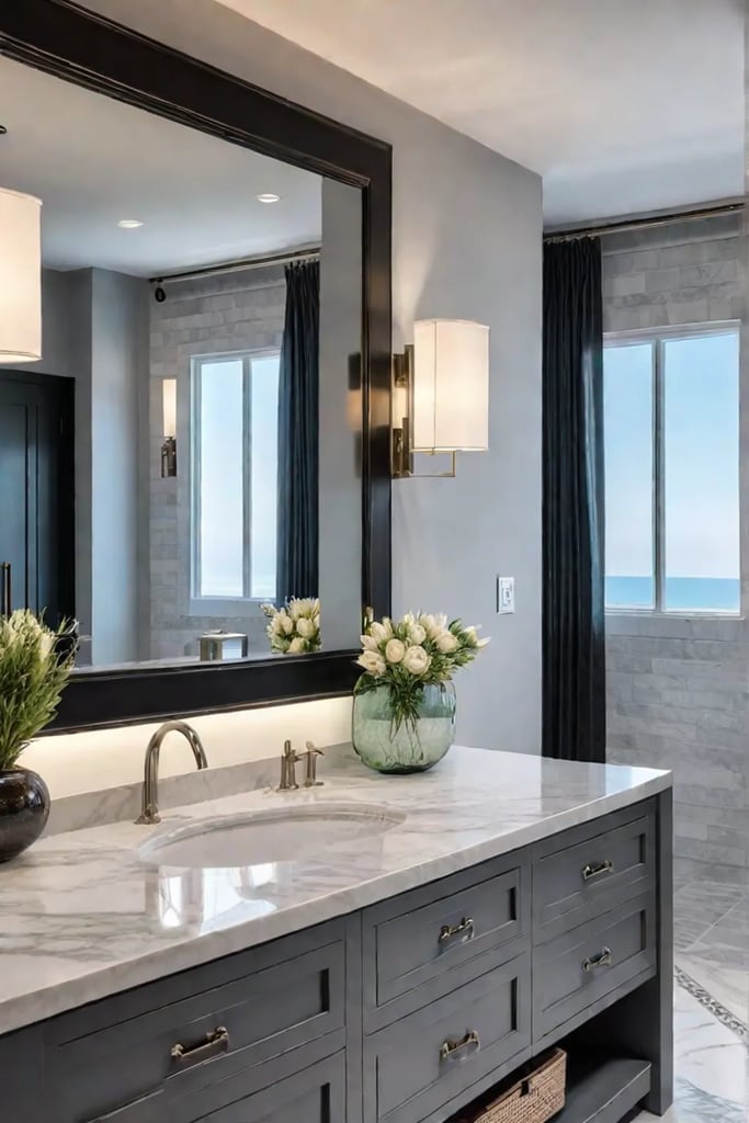 Classic bathroom white marble vanity