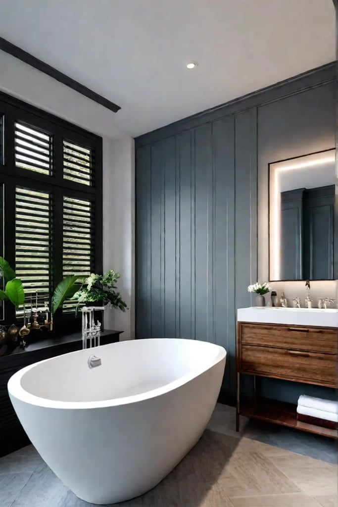 Contemporary bathroom vintage elements