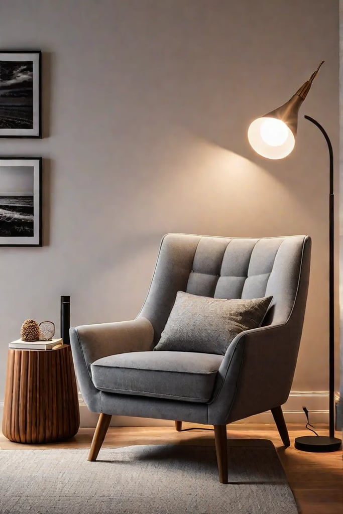 Cozy bedroom corner with dimmable lighting for reading