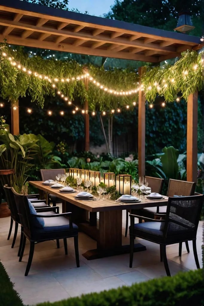 Elegant patio setting for outdoor dining