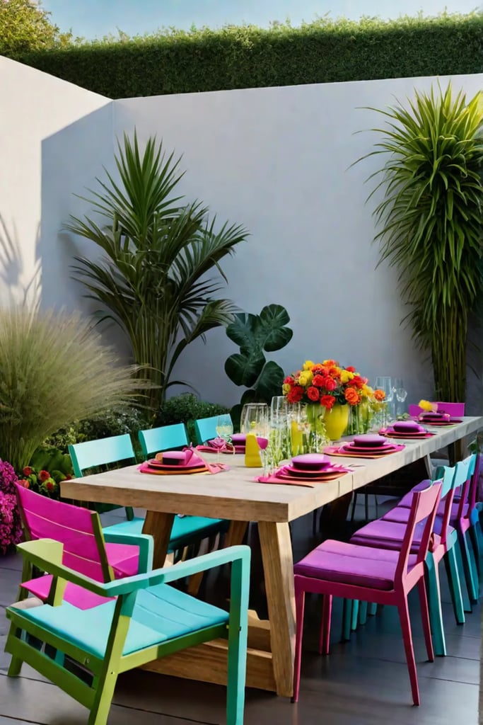 Festive outdoor area with plants and flowers