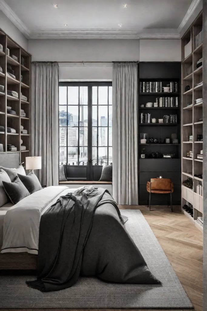 Floortoceiling shelves for maximizing space