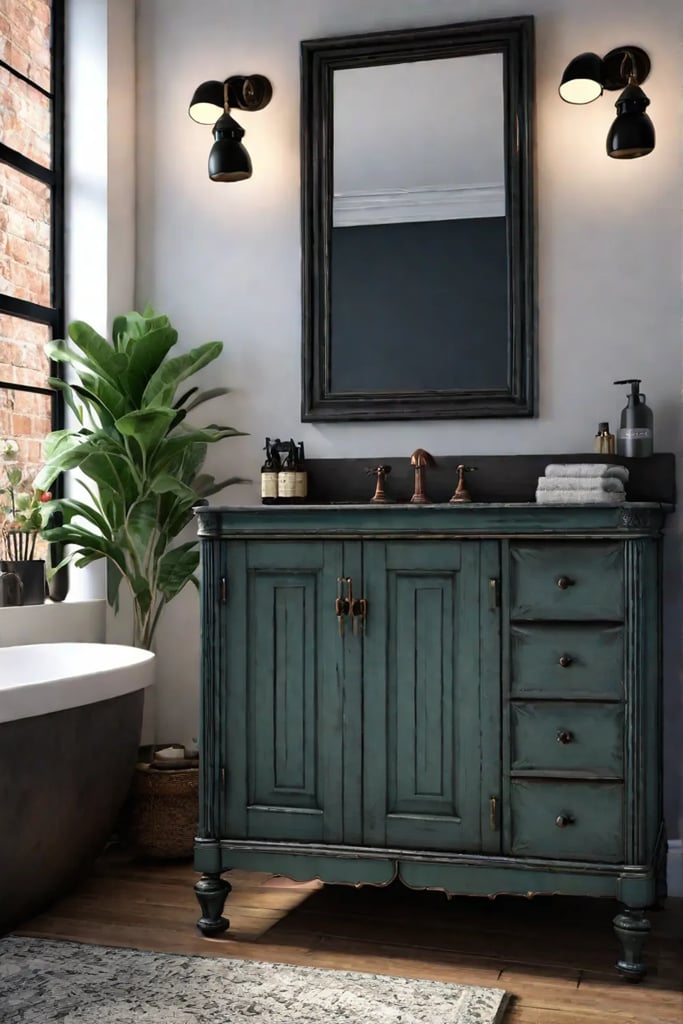 Industrial bathroom antique vanity