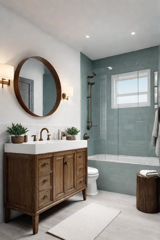 Minimalist bathroom antique vanity