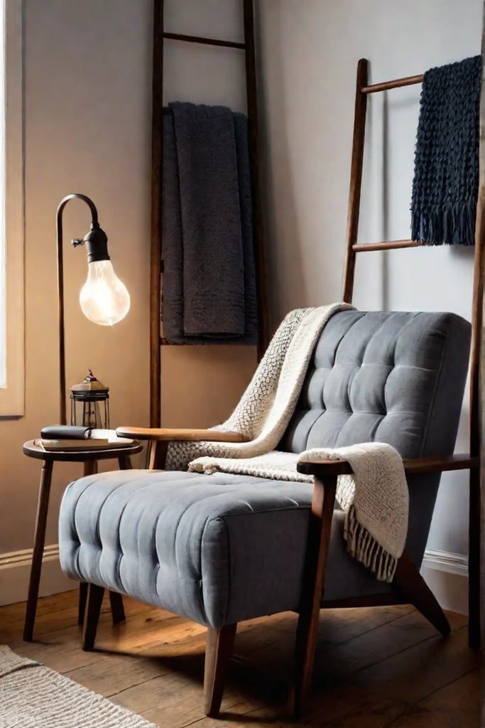 Minimalist bedroom with a focus on sustainability and repurposing old items