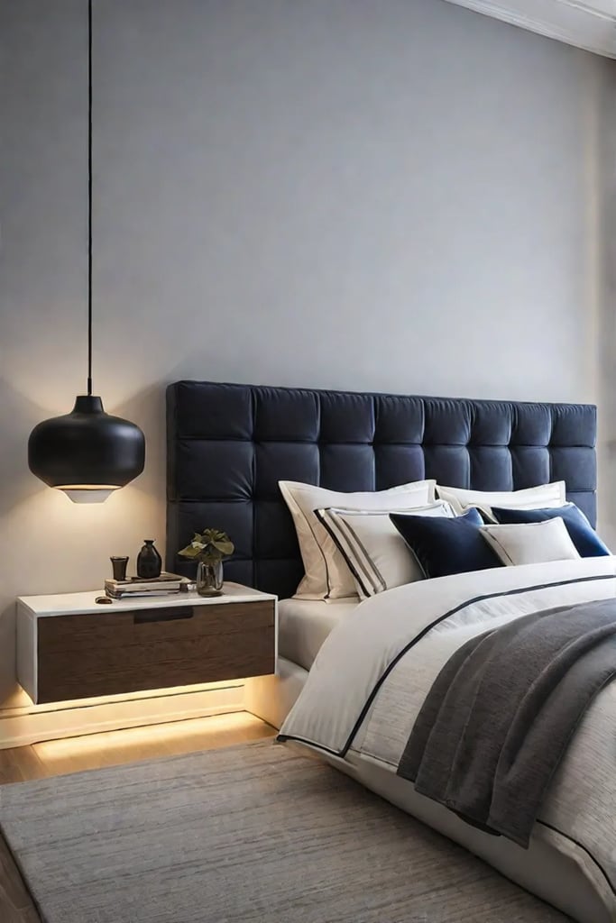 Minimalist small bedroom with multifunctional furniture and natural light