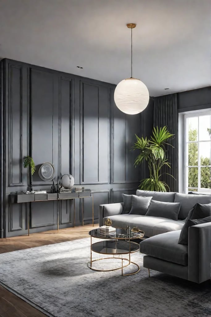 Mirrored wallpaper expands a small living room