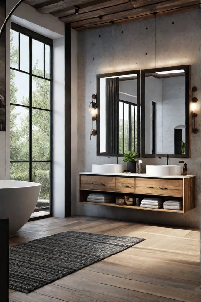 Mixing bathroom vanity materials