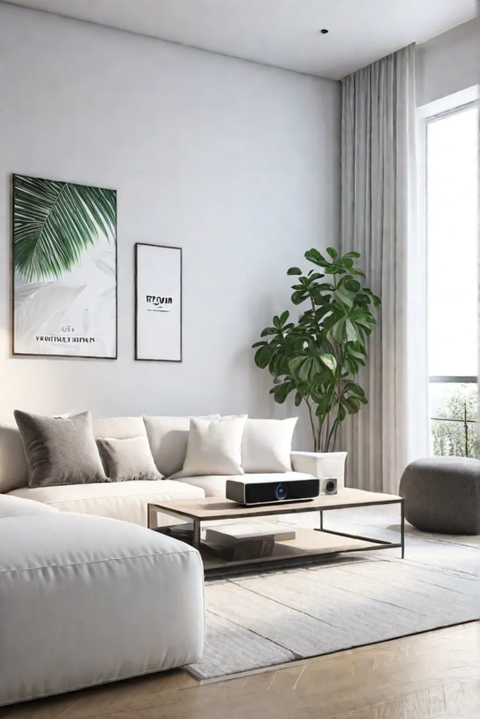 Modern design and smart home technology blend seamlessly in a stylish living room