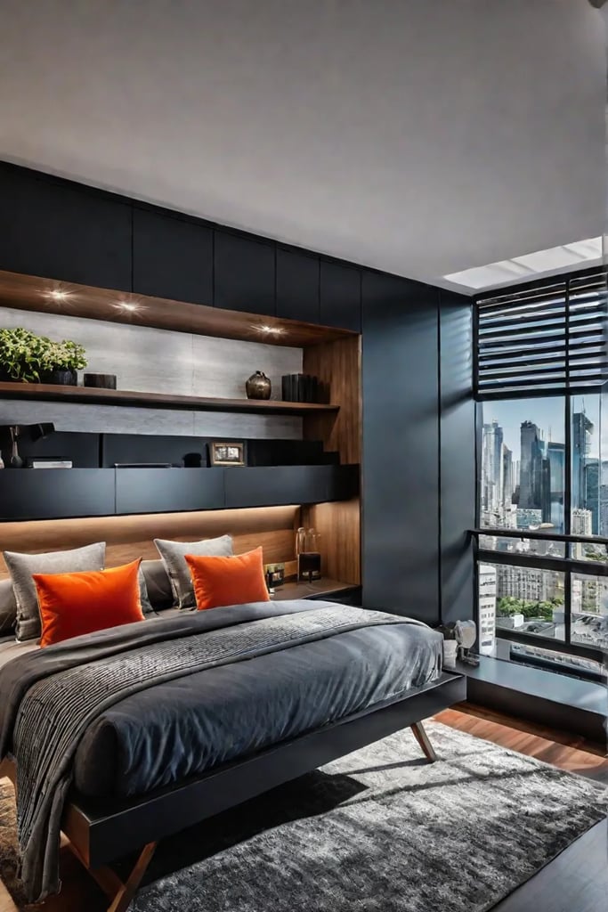 Multifunctional bedroom with hidden bed 1