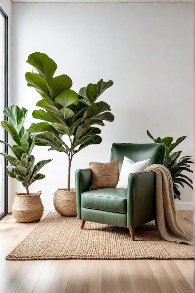 Organic and natural materials in a modern living space