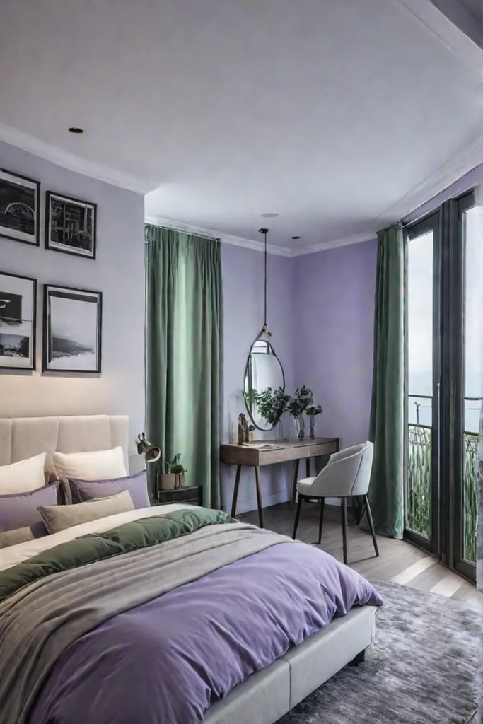 Peaceful bedroom with soft lighting and minimal clutter