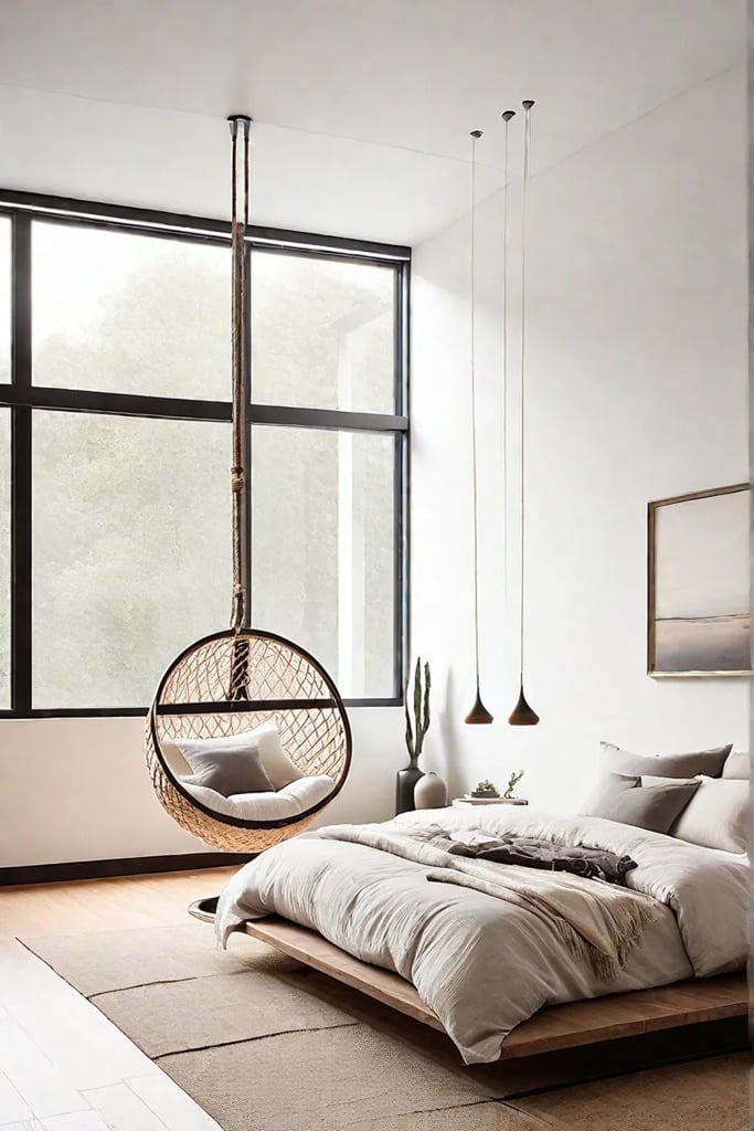 Playful bedroom with unique furniture and a relaxing atmosphere