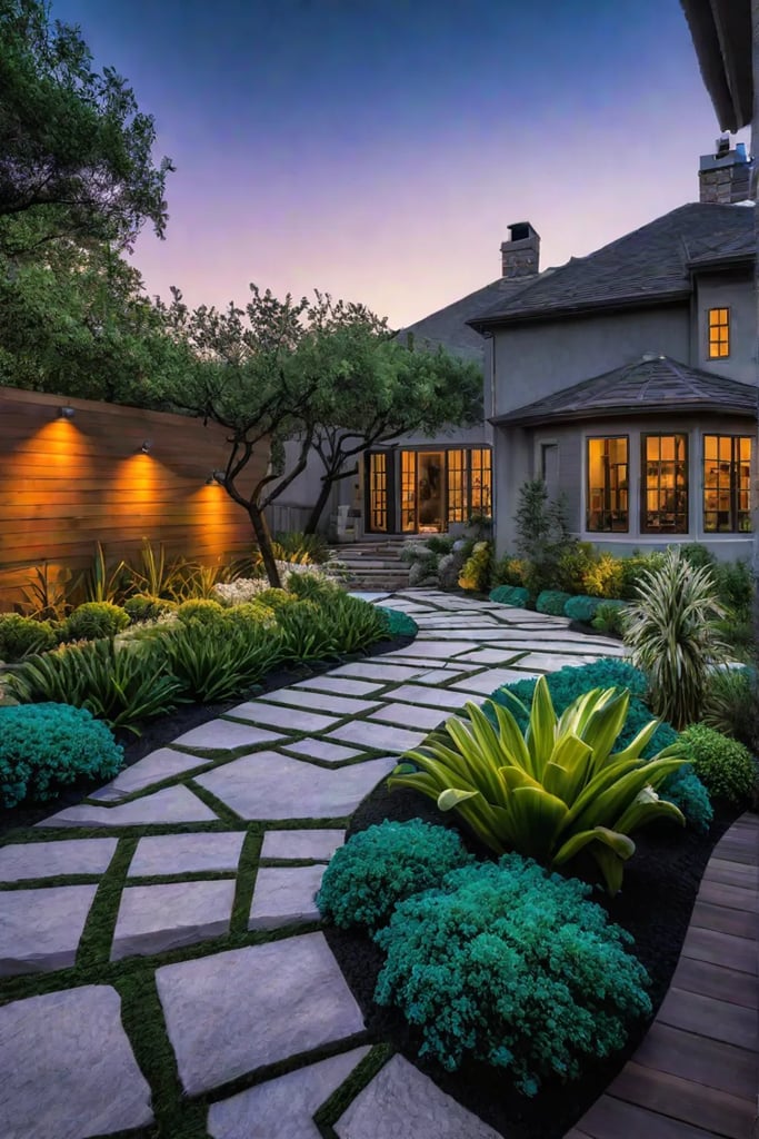 Reduced Lawn Backyard Landscape