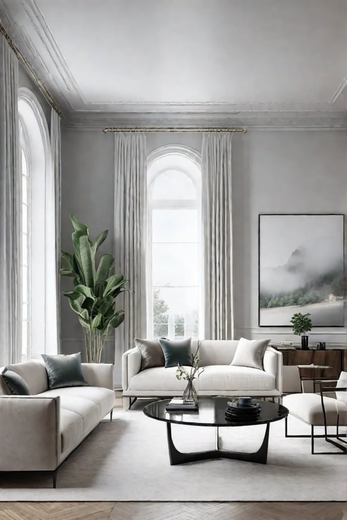 Sculptural art in a living room corner