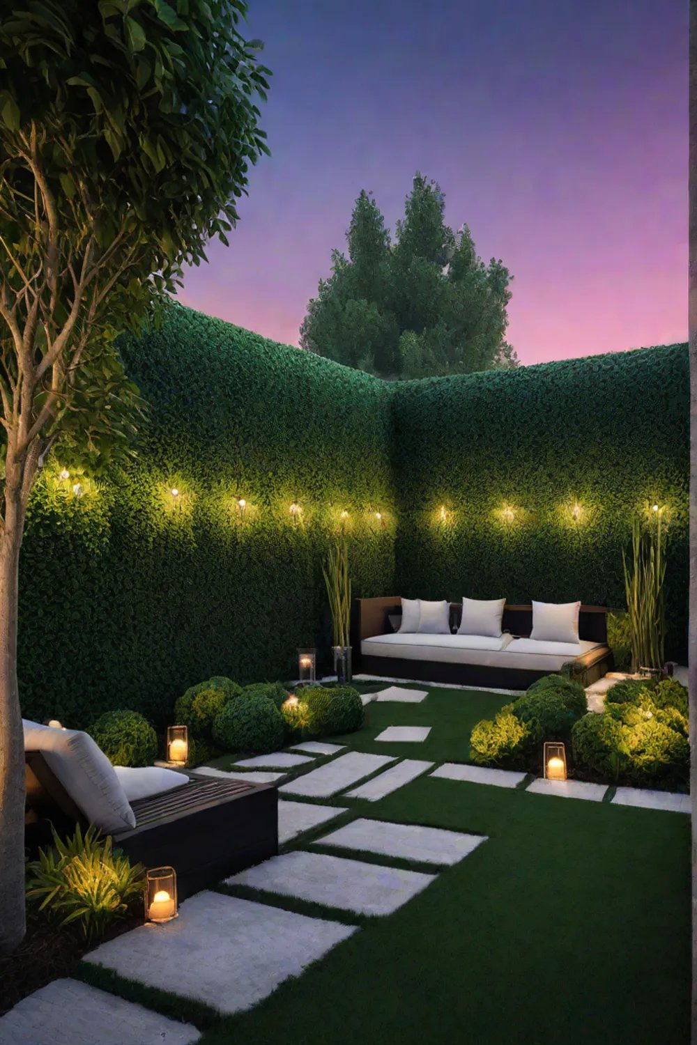 Secluded and comfortable outdoor retreat in a compact space