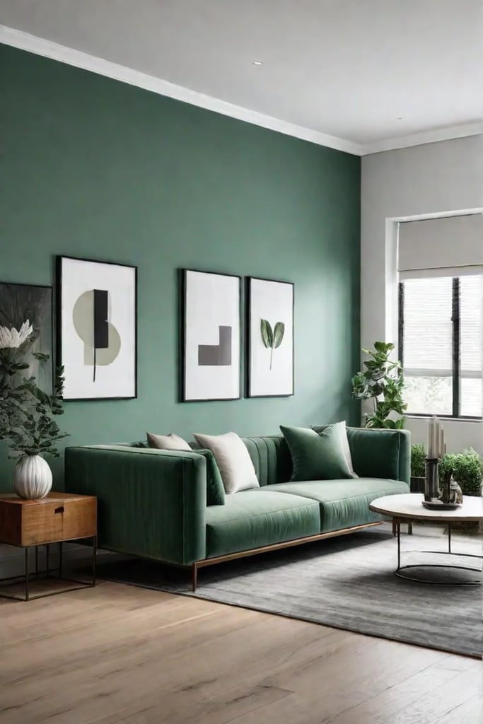 Serene accent wall with natural textures and clean lines