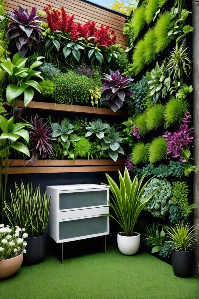 Small backyard vertical garden with lush greenery