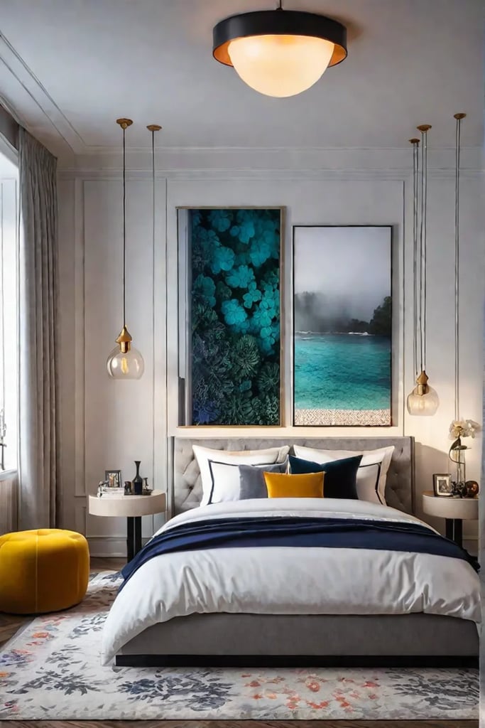 Small bedroom showcasing personal style and creative furniture choices