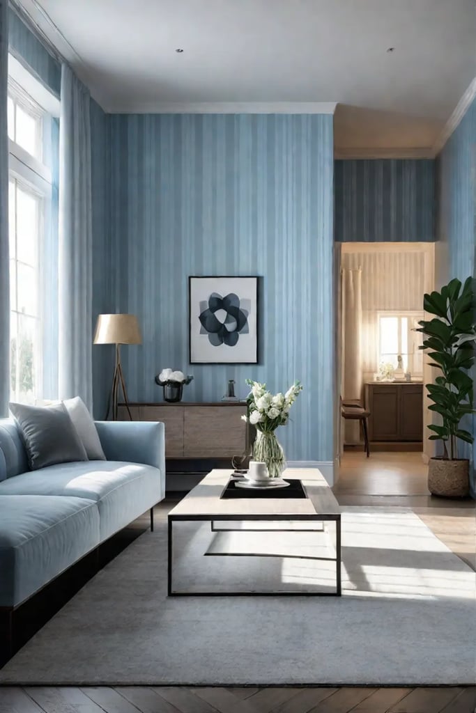 Vertical patterns on wallpaper create an illusion of height