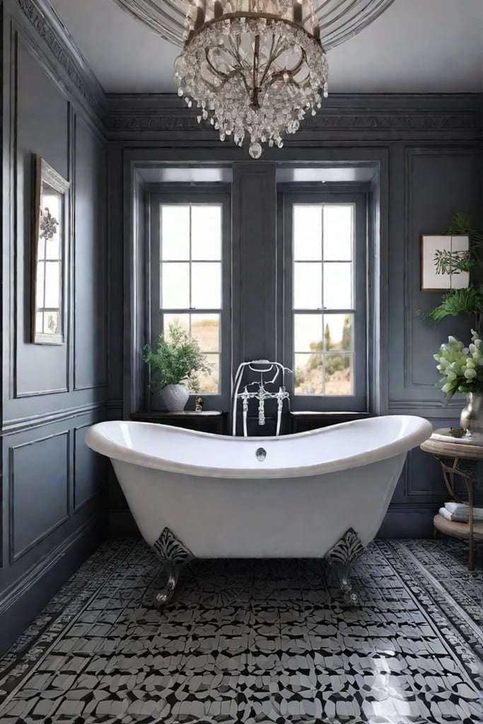 Adding character with patterned bathroom floor tiles