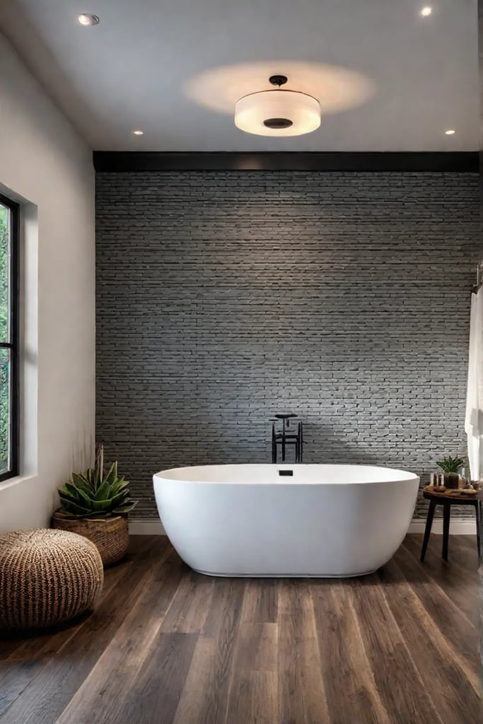 Affordable bathroom flooring ideas with a wood look