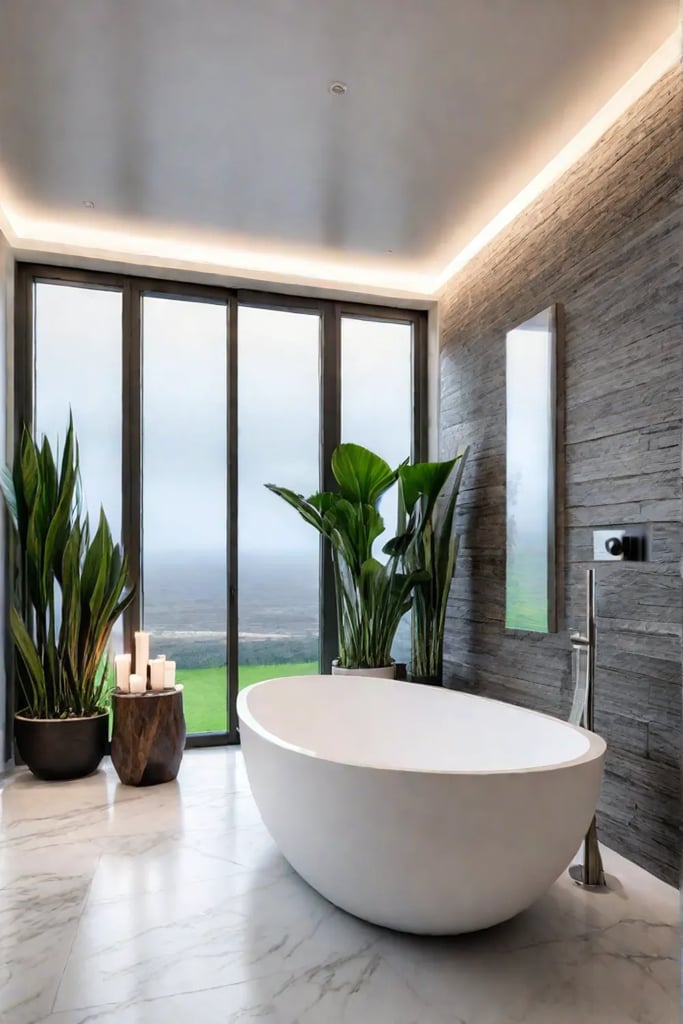 Heated marble floor spa bathroom