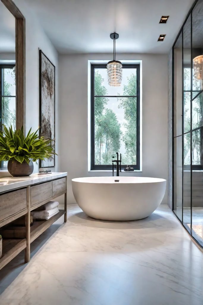 Luxurious bathroom relaxing atmosphere