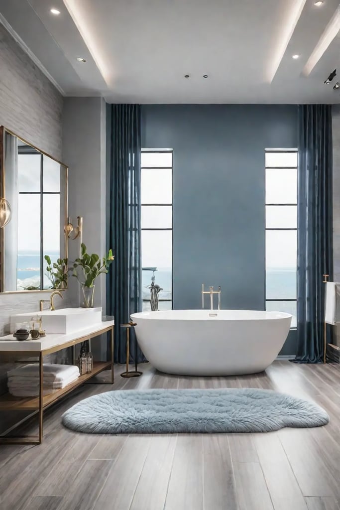 Luxury vinyl tile bathroom plush rug