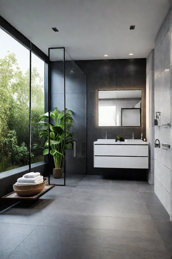 Modern bathroom design with safety features