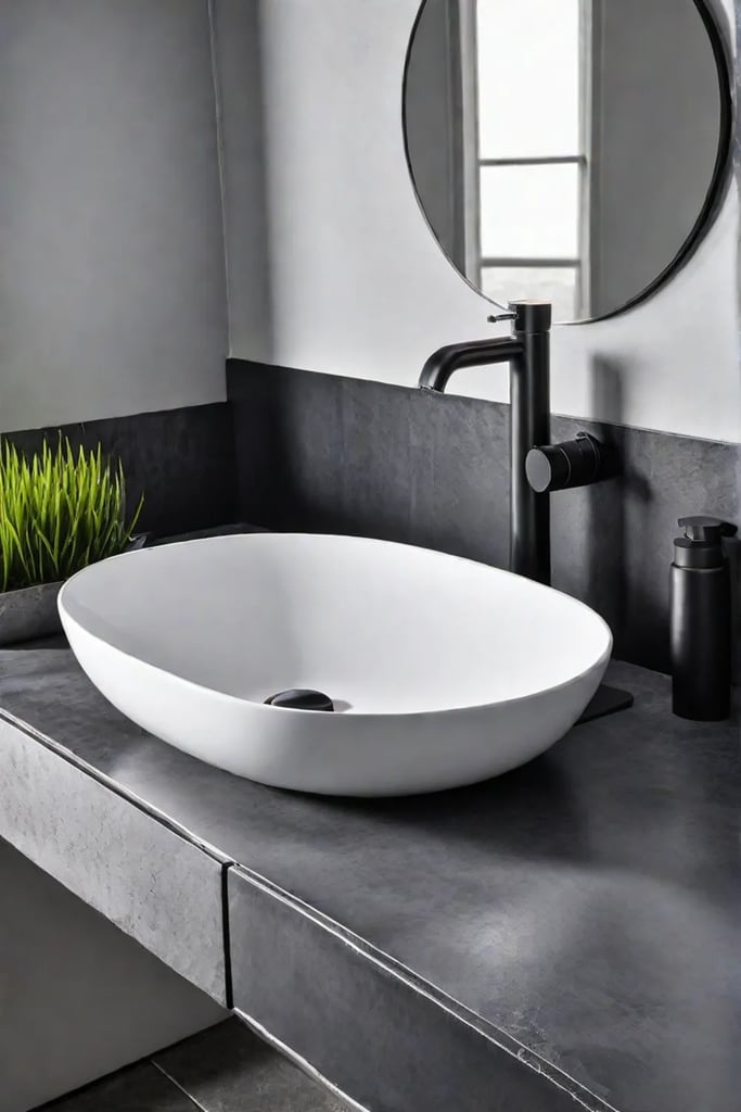 Modern bathroom edgy design black accents