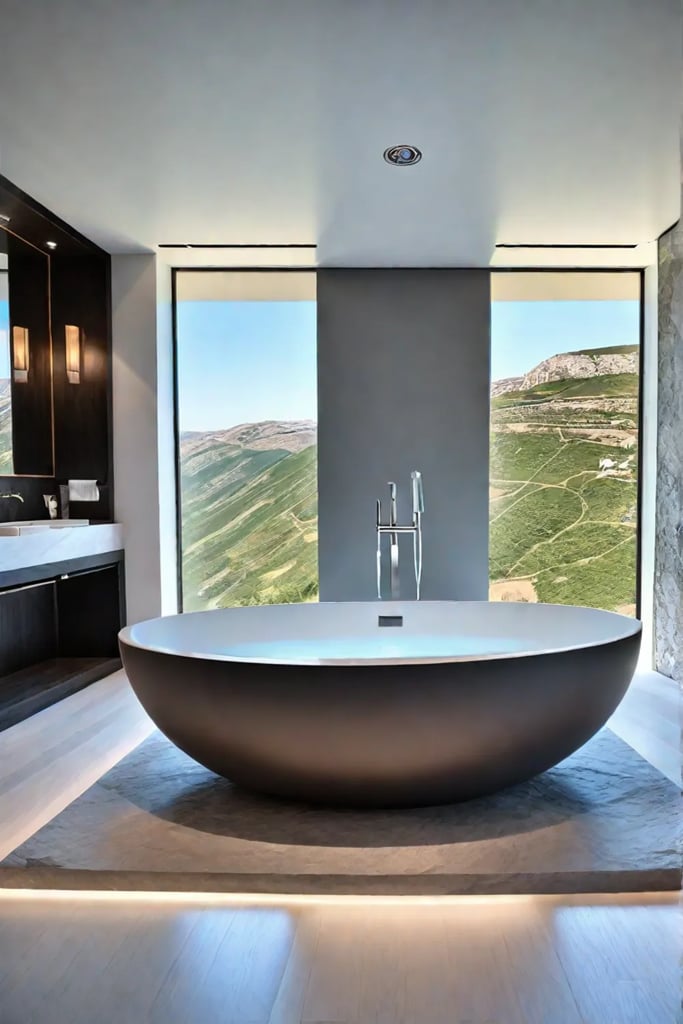 Modern bathroom natural stone flooring