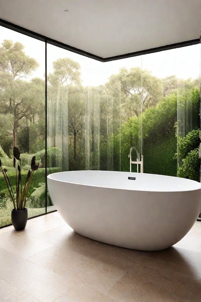 Organic bathroom garden view