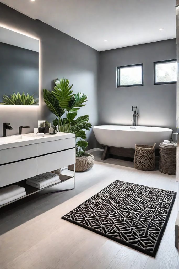 Serene bathroom neutral color palette