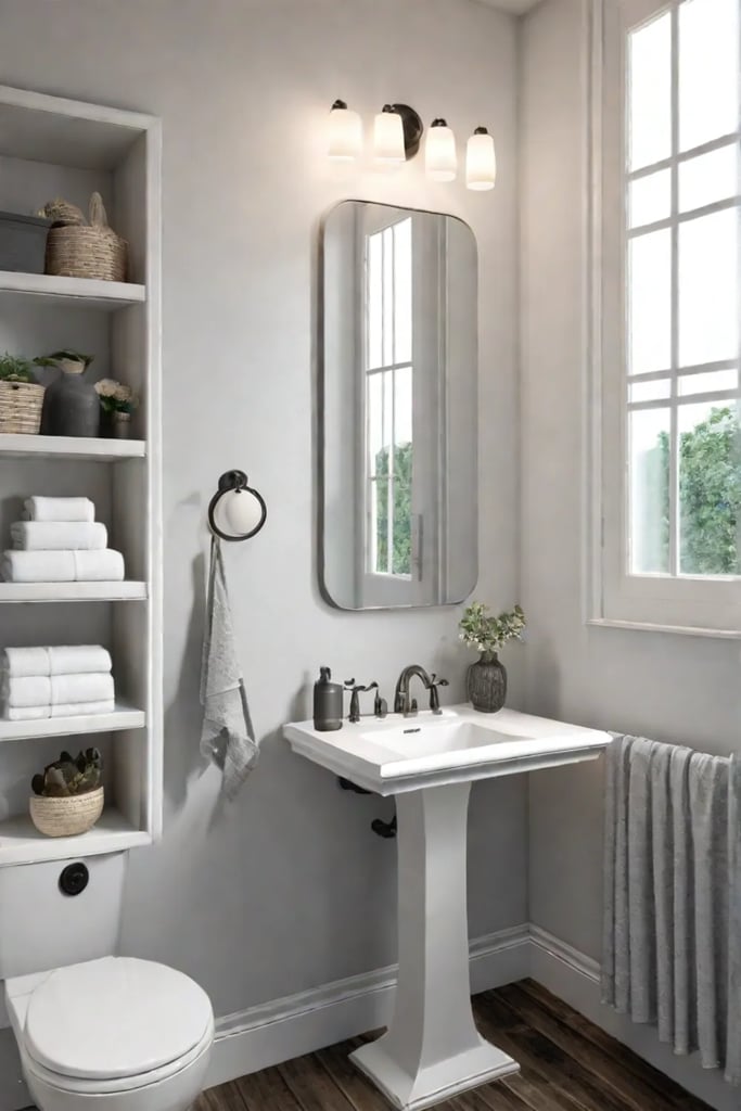 Small bathroom transformation with waterproof vinyl plank