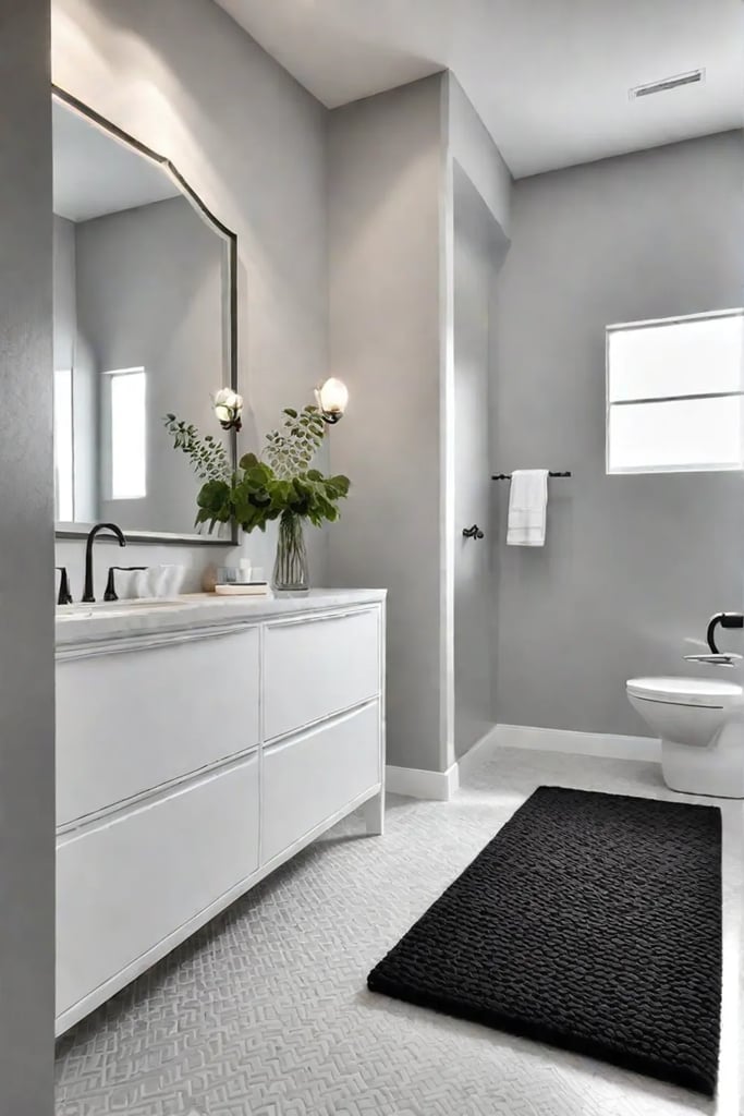 Small bathroom with a rug