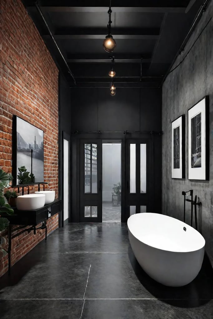 Urban bathroom edgy interior durable materials