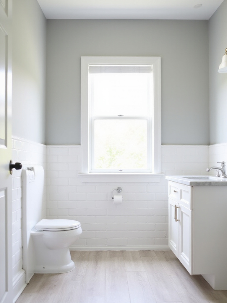 Small bathroom with light colors to maximize space