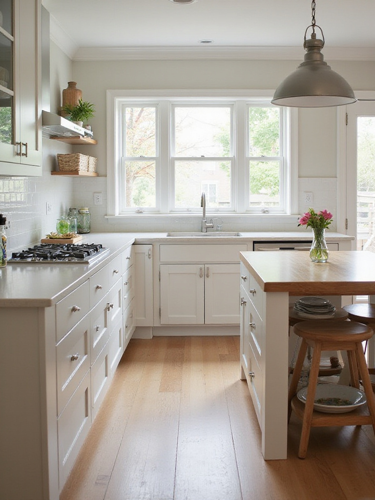 Accessible kitchen design featuring lower countertops and pull-out shelves