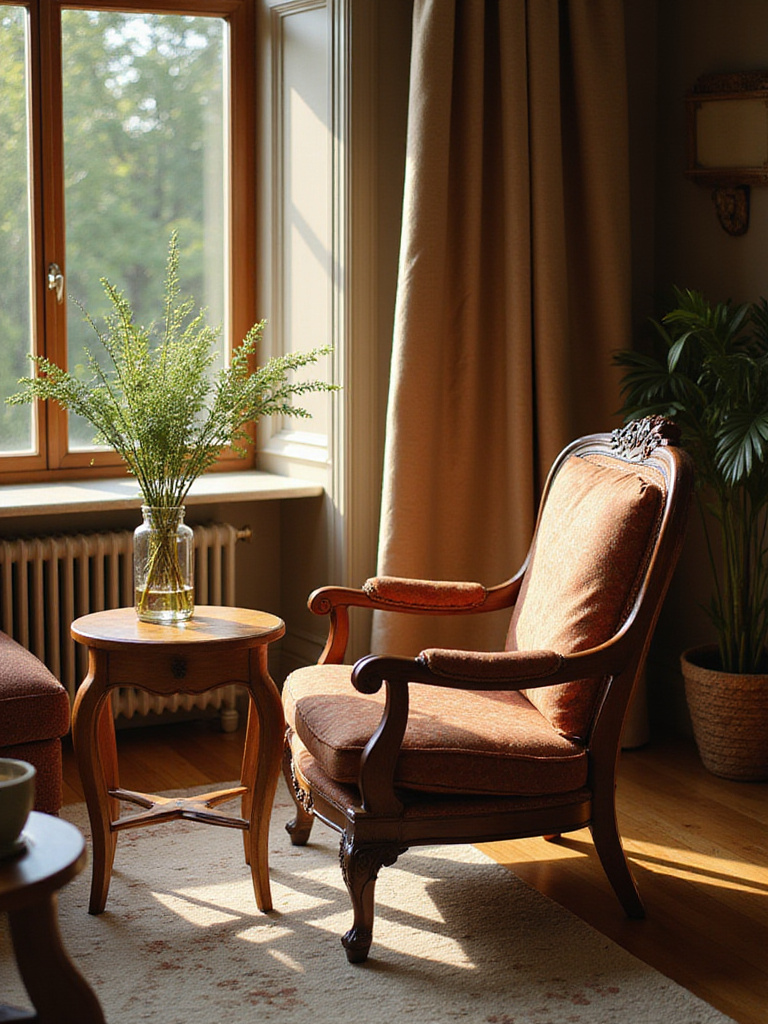 Luxurious living room armchair showcasing exceptional wood craftsmanship and quality construction details.