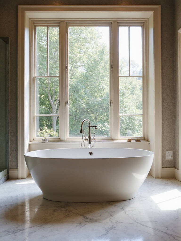 Luxurious bathroom with a freestanding tub as the focal point