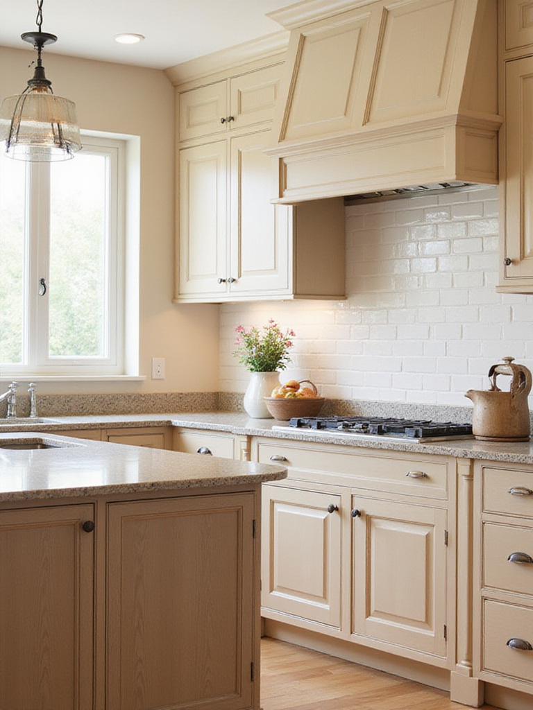 A stylish kitchen with various cabinet door styles, showcasing Shaker, Flat Panel, and Inset designs.